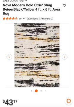 Jonathan Y Nova Modern Shag Area Rug 4x6 brand new pay only 30 vs 49