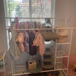 Double Rods Wire Wardrobe Rack For Sale