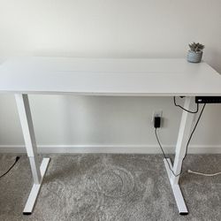 White Height Adjustable Desk 
