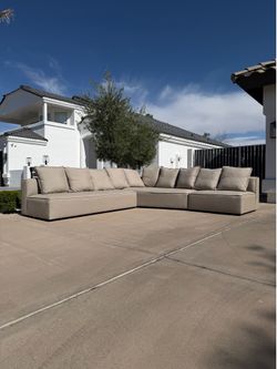 Patio Outdoor Sectional Room and Board Oasis Modular Sofa Couch Low Modern