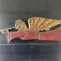 Solid Wood Carved Angels Large