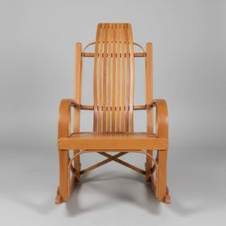 Classic Hardwood Slat Back Rocking Chair