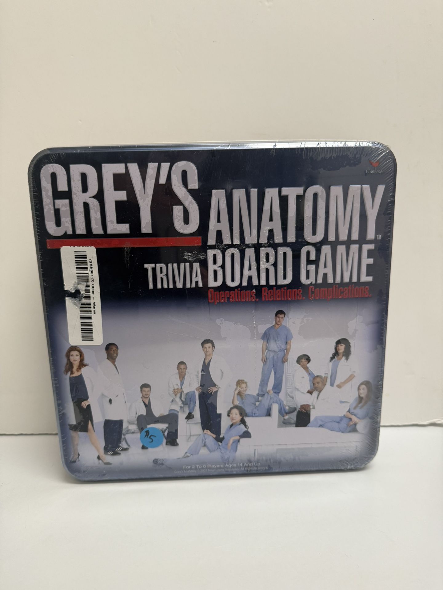 GREYS ANATOMY TRIVIA BOARD GAME SEALED BOARD 2007 GAME, ABC,RELATIONS/ NO P & H