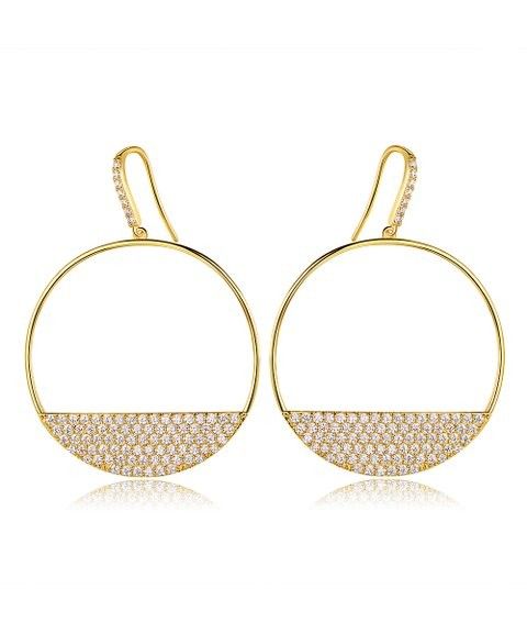 18k Gold-Plated Pavé Hoop Earrings With Swarovski® Crystals