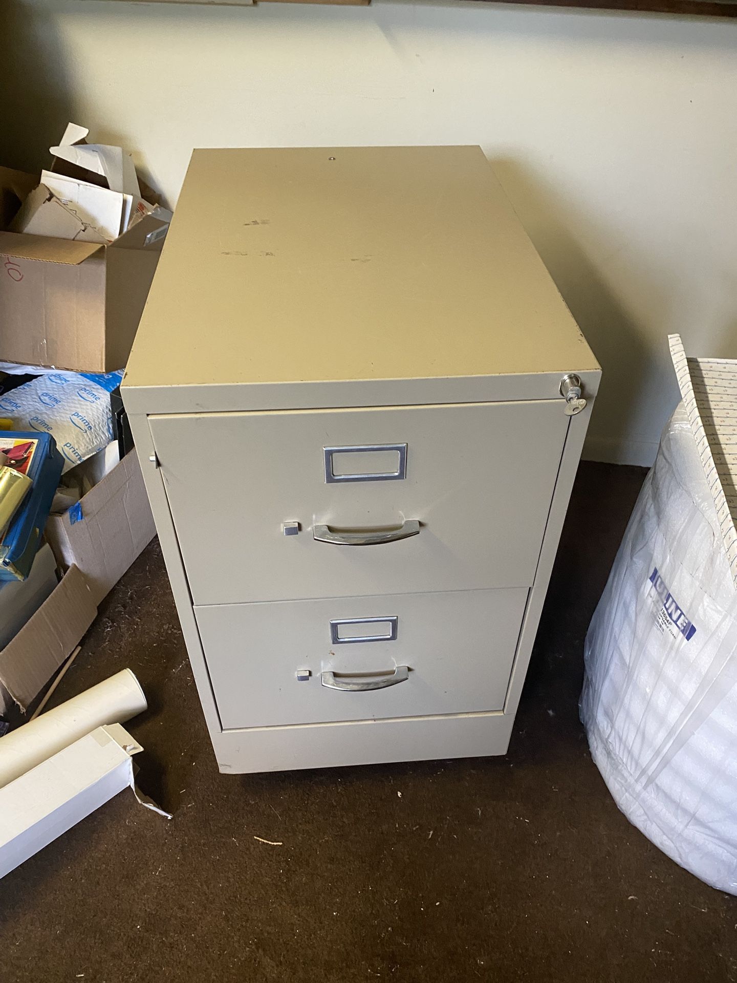 2 Drawer Metal File Cabinet with Wheels