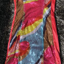 Forever 21 Sequin Strapless Multi Color Dress