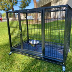 🔥Daily Special Brandnew 37” Heavy Duty Dog Kennel Crate Cage with free Bowl 🐶 Dimensions: 37”L X 23”W X 30”H  🇺🇸 