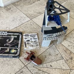 Vintage Star Wars toys game and bed sheets A New Hope circa 1977 to 1979 Death Star parts 