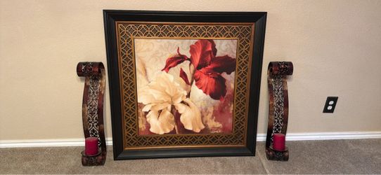 Large Framed Floral Wall Art Print