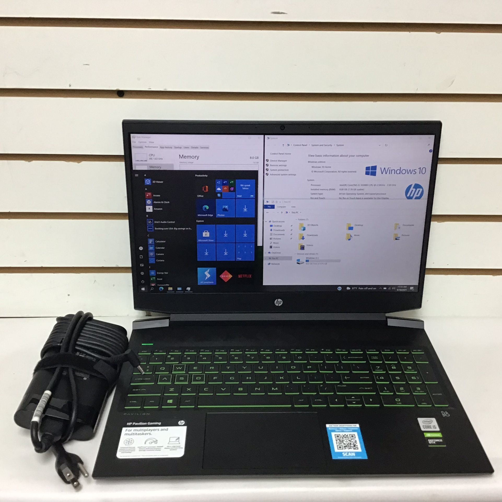 HP Pavilion Gaming Laptop -16.1” FHD 144hz Screen, Intel i5 10th Gen, 8GB RAM, 500GB SSD WINDOWS 10 Laptop
