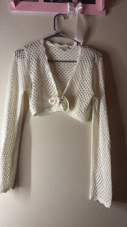 Mesh Cardigan Ties In The Front 