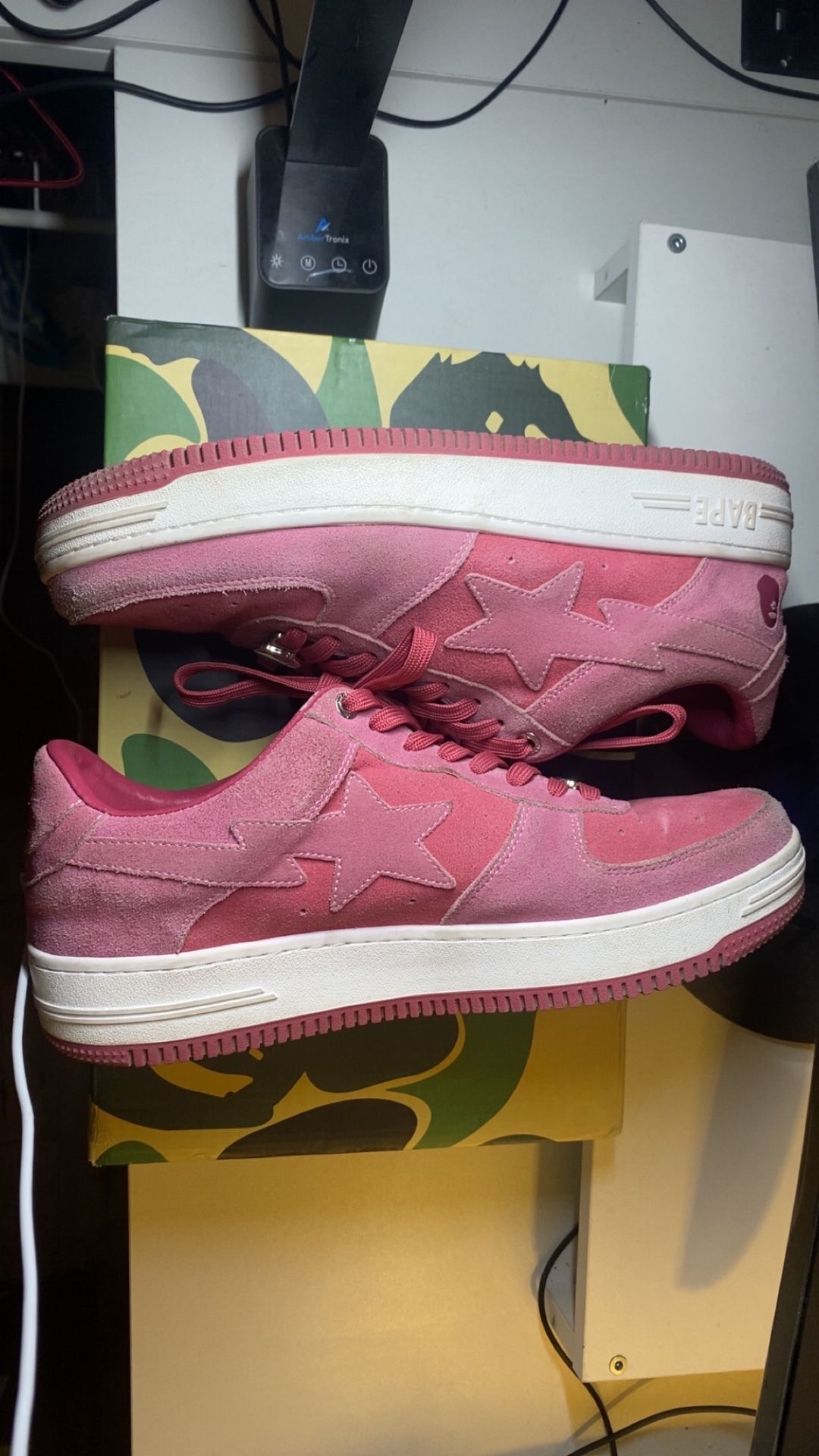 Bapesta low pink suede