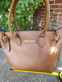 New brown zippered tote bag