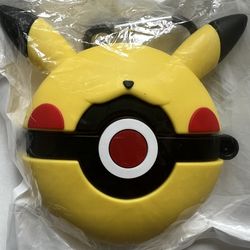 For Apple Airpods Pro Case Silicone Protective Cover With Keychain (Pilachu 1)