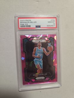 2023 Prizm Brandon Miller Pink Ice RC PSA 10