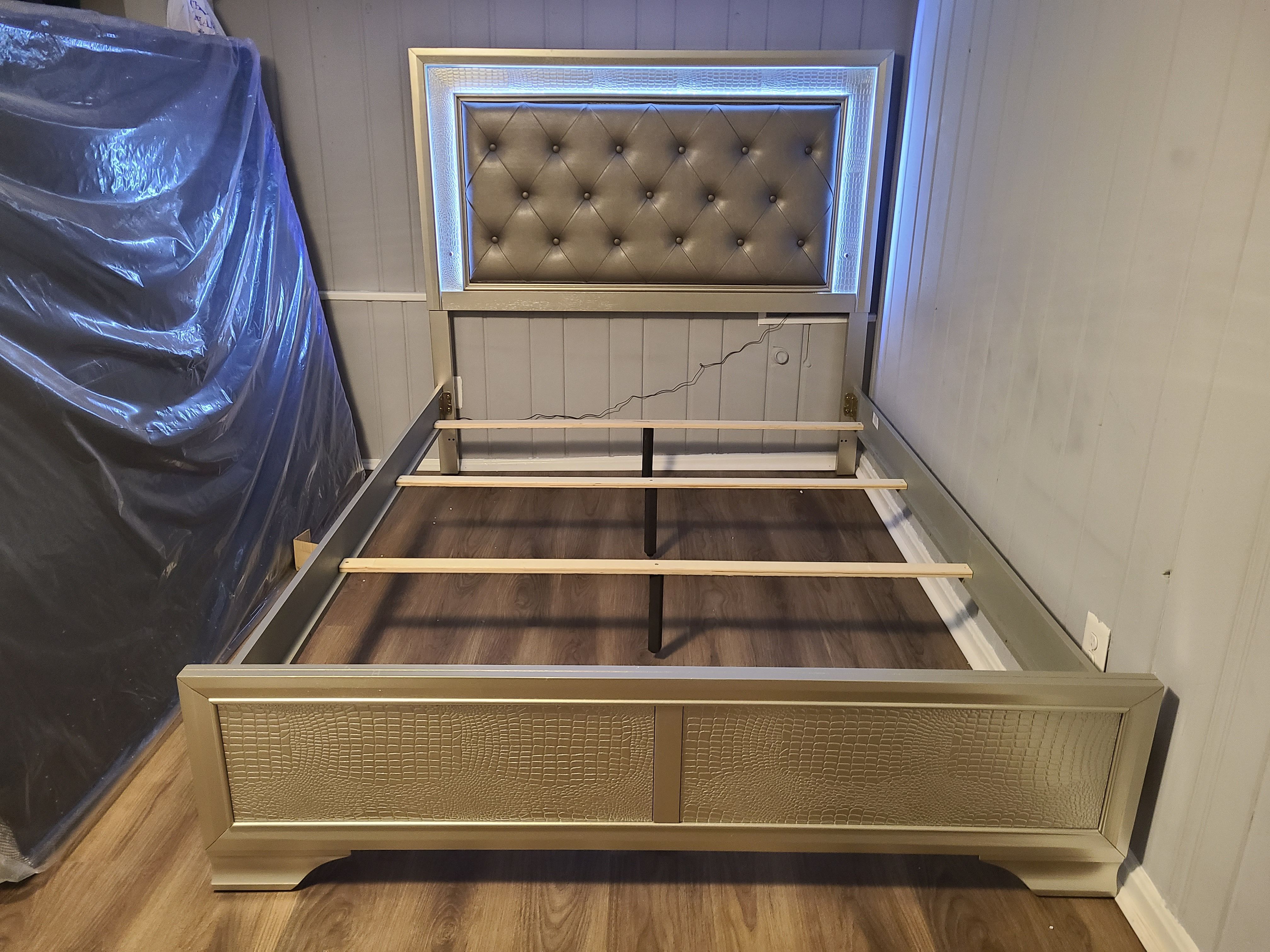 Free local delivery full bed frame with LED lights new in boxes