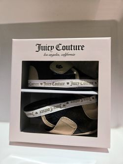 Juicy Couture Baby Black Sparkle Velcro Shoes