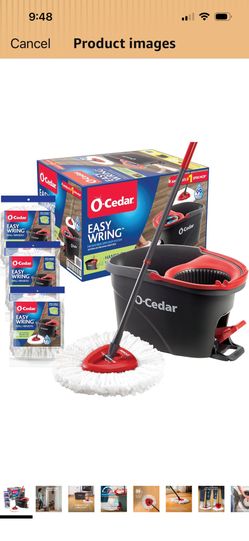 O-Cedar Easywring Microfiber Spin Mop & Bucket Floor Cleaning System with 3 Extra Refills