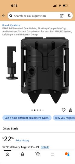 PA66 rail Mounted Gear Holder, Picatinny Compatible Clip