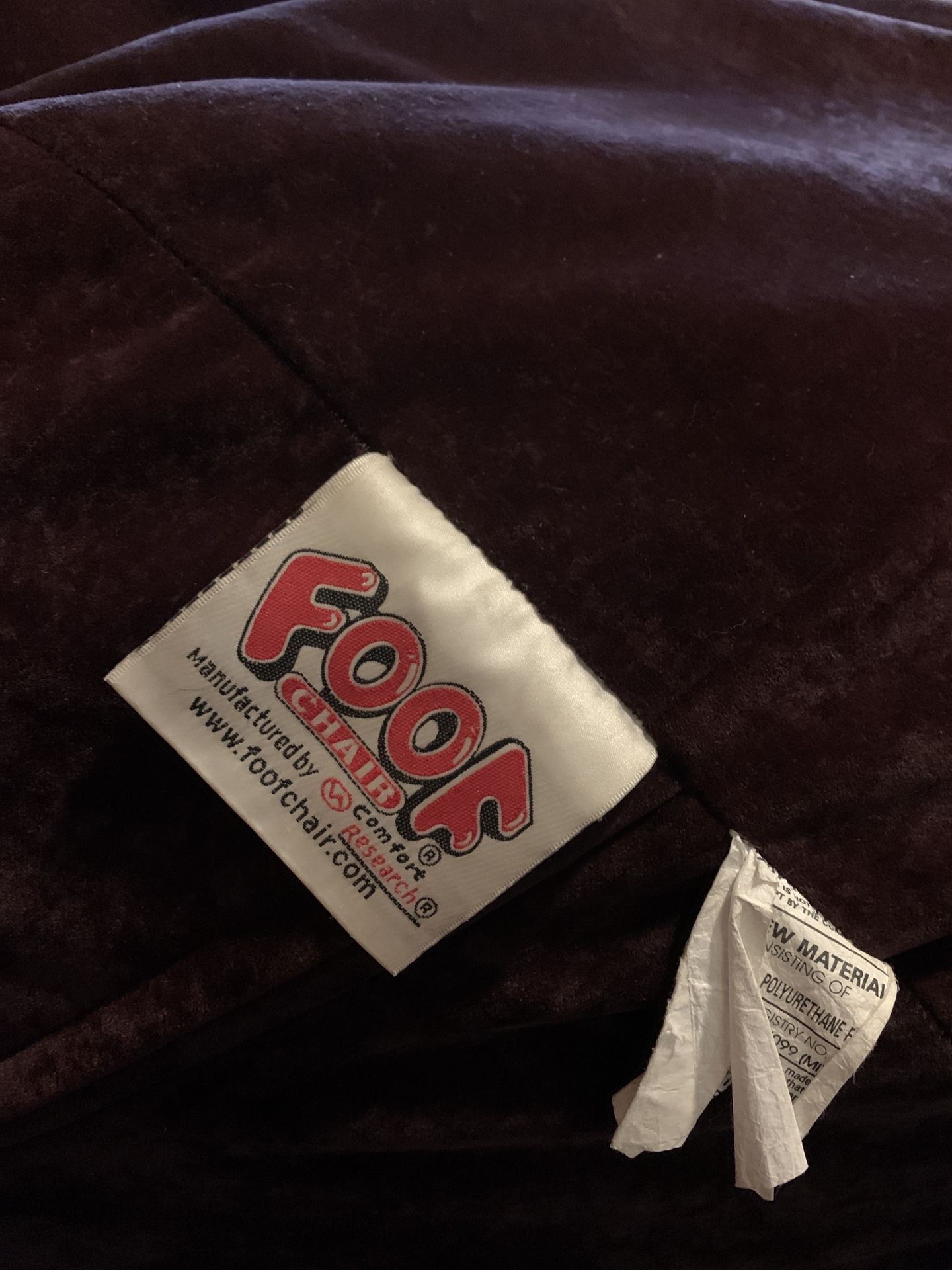 Over-sized bean bag with waterproof liner.