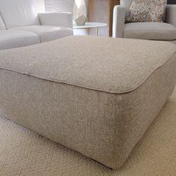 Awesome Beige Upholstered Ottoman Coffee Table Huge 38"