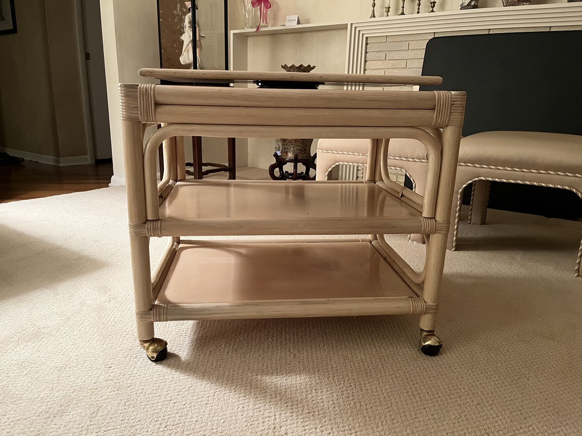 Wooden TV Stand/Rolling Cart