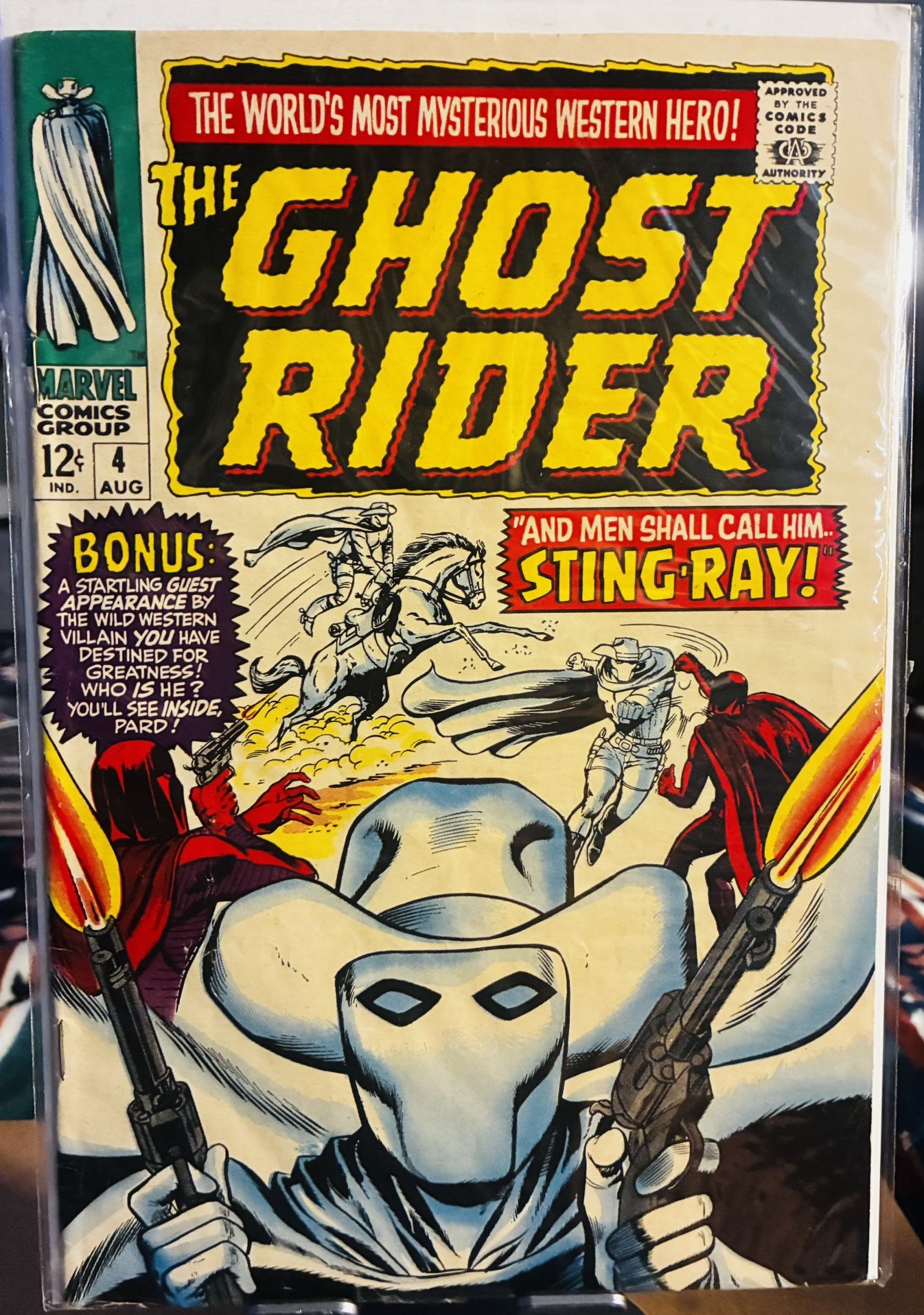 Marvel Comics #4 The Ghost Rider (1967) And Men Shall Call Him Sting-Ray! 1967!