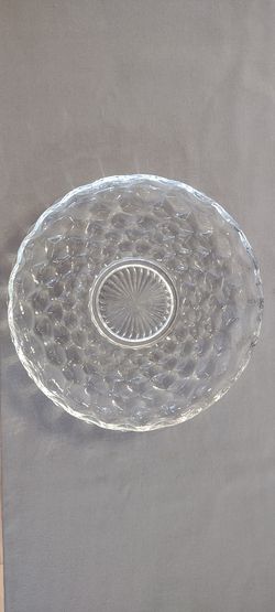 Vintage Glass 12 Inch Serving Platter with Starburst Design