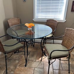 Breakfast Dining Glass Table And 4 Chairs