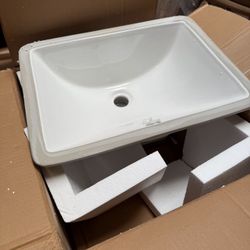 18-1/2" Rectangle Porcelain Undermount Bathroom Sink  Length:18.5 in. Width:13.75 in.