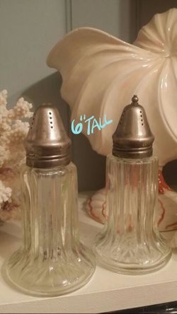 Silver vintage salt and pepper shaker