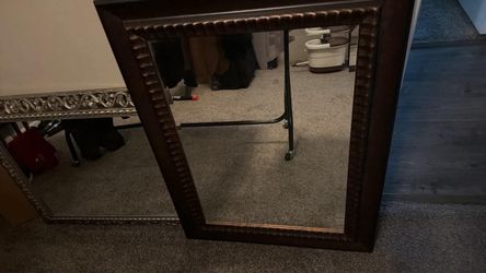 Dark Brown Framed Wall Mirror