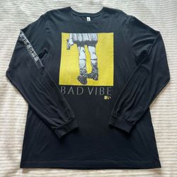 black “bad vibe” 100% cotton tee / sz xl