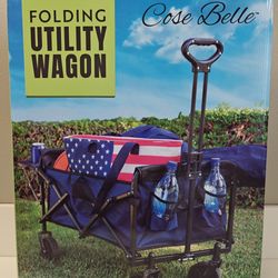 "NEW" NAVY BLUE, COLLAPSIBLE "Low Profile" UTILITY CART WAGON! FOLDS IN SECONDS! 1 LEFT, HURRY!! 🎇🇺🇸🦅