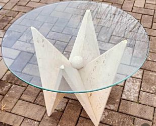 Pair of Travertine Vintage Side Tables