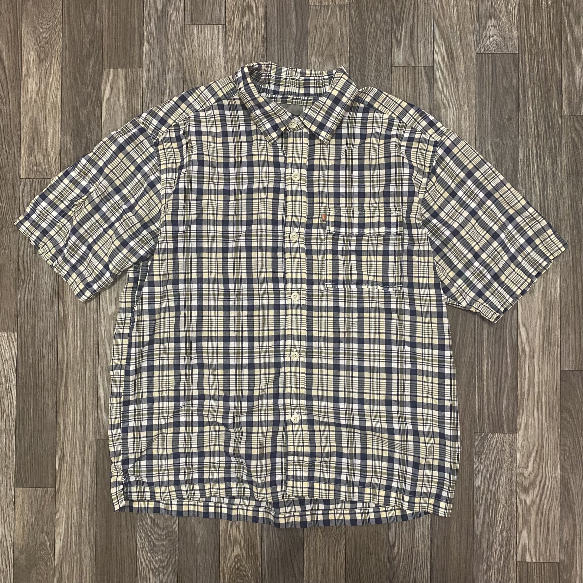 Quiksilver Multicolor Plaid Button up With One Cargo Sleeve