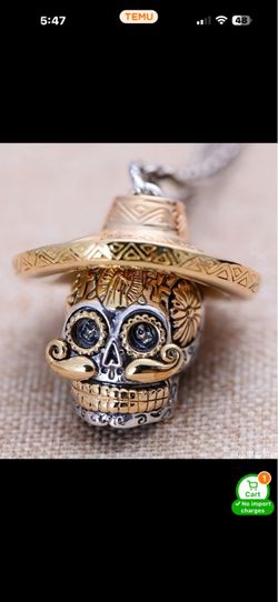 Sugar Skull Pendant Necklace