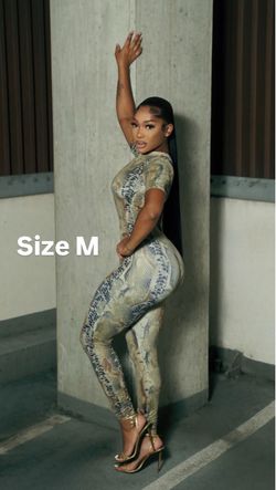Snakeskin Print Jumpsuit Size M
