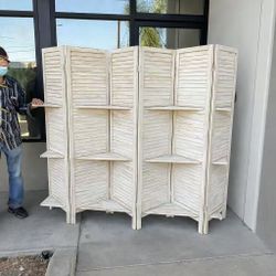 New In Box $65 Each 6 Panels 67x16 Inch Each Panel Wooden Privacy Wall Home Decor Office Dorm Separation Freestanding Brown Or Rustic White 