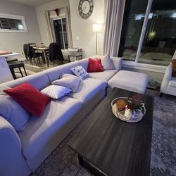 Beige Sectional Modular 4 Seater Sofa Couch