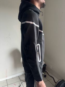 Black Tech Fleece Zip-Up Hoodie