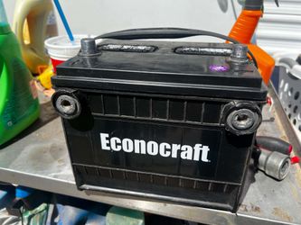 In very good connection econoCraft quote 75 side post battery 100% charged 100% health $5 off with a old battery
