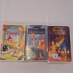 3 classic Disney VHS tapes