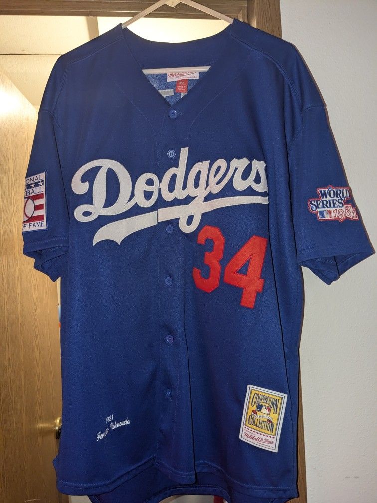 LA Dodgers World Series Fernando Valenzuela Mitchell And Ness Jersey XL 