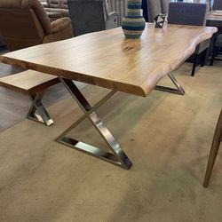 Betsy Natural Live Edge Acacia Dining Table