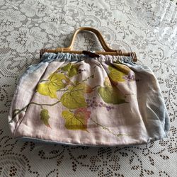 Hand printed linen bag