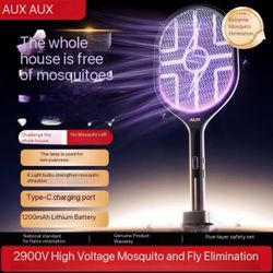  3 in 1 Widening of the Power Grid Electric Mosquito Swatter 3000V C-Type Chargin