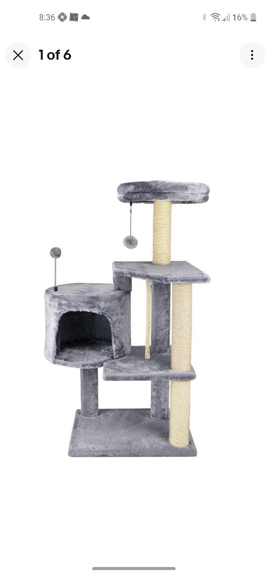 TINWEIUS 01A Cat Tree Scratching Toy Activity Centre Cat Tower Furniture Scra...