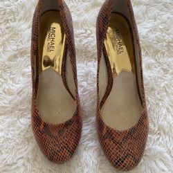 Michael Kors Orange Snake Skin Leather Herls 