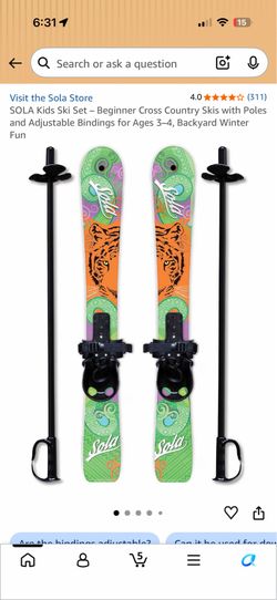 Toddler Sola skis and poles